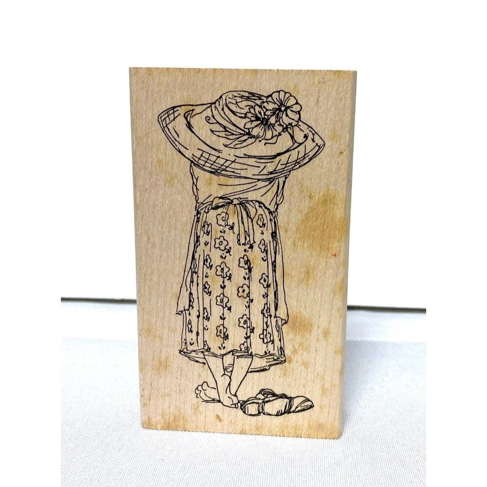 Art Impressions Rubber Stamp U-1703 BACK Wood Mounted Vintage 1998